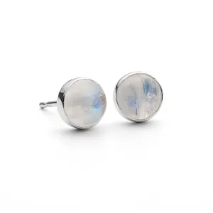 Nebula Moonstone 6mm Stud Earrings