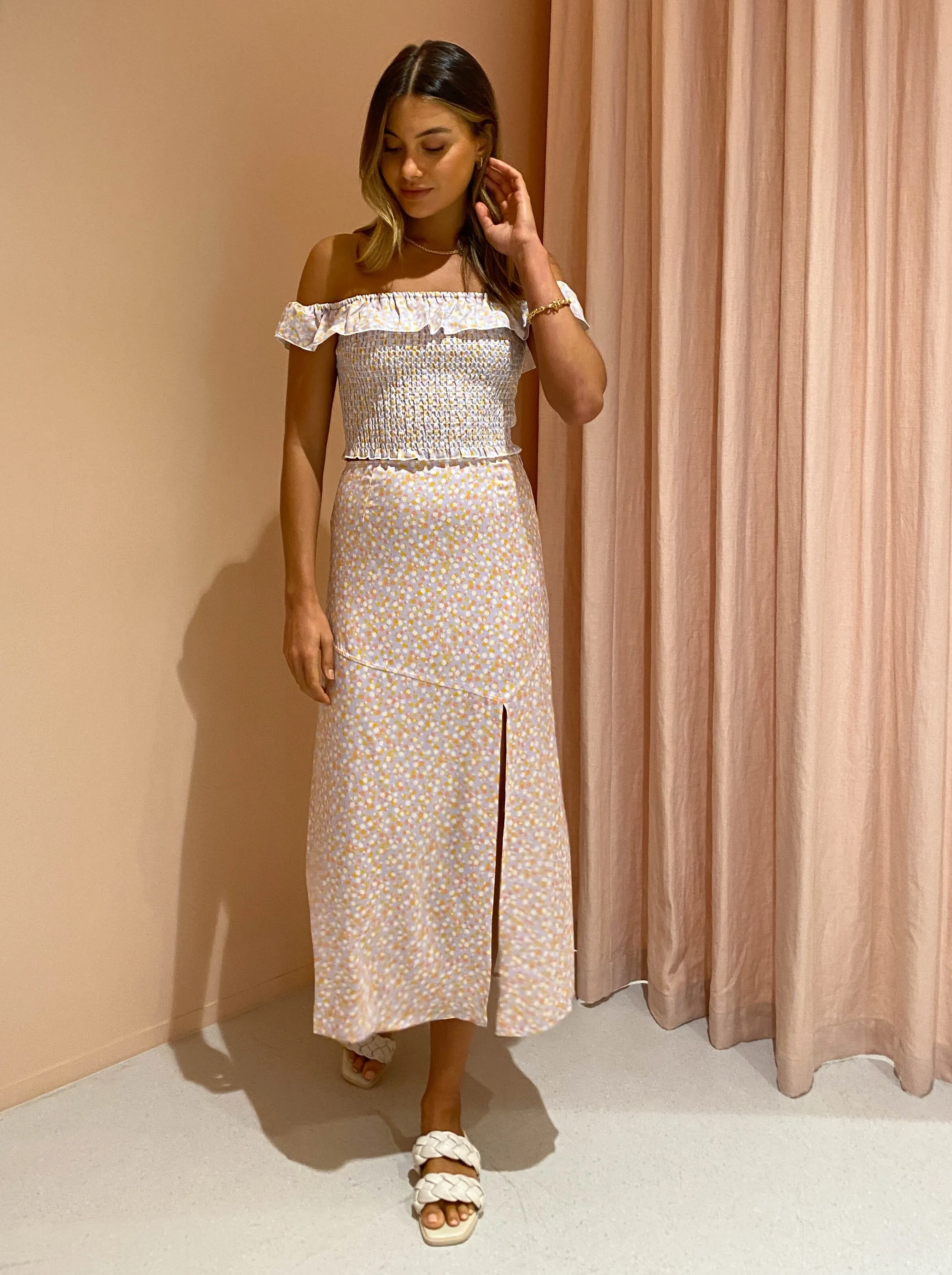 Ownley Peony Skirt in Disty Floral