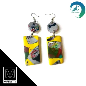 Paintonia Sidewalk Yellow Clay Earrings