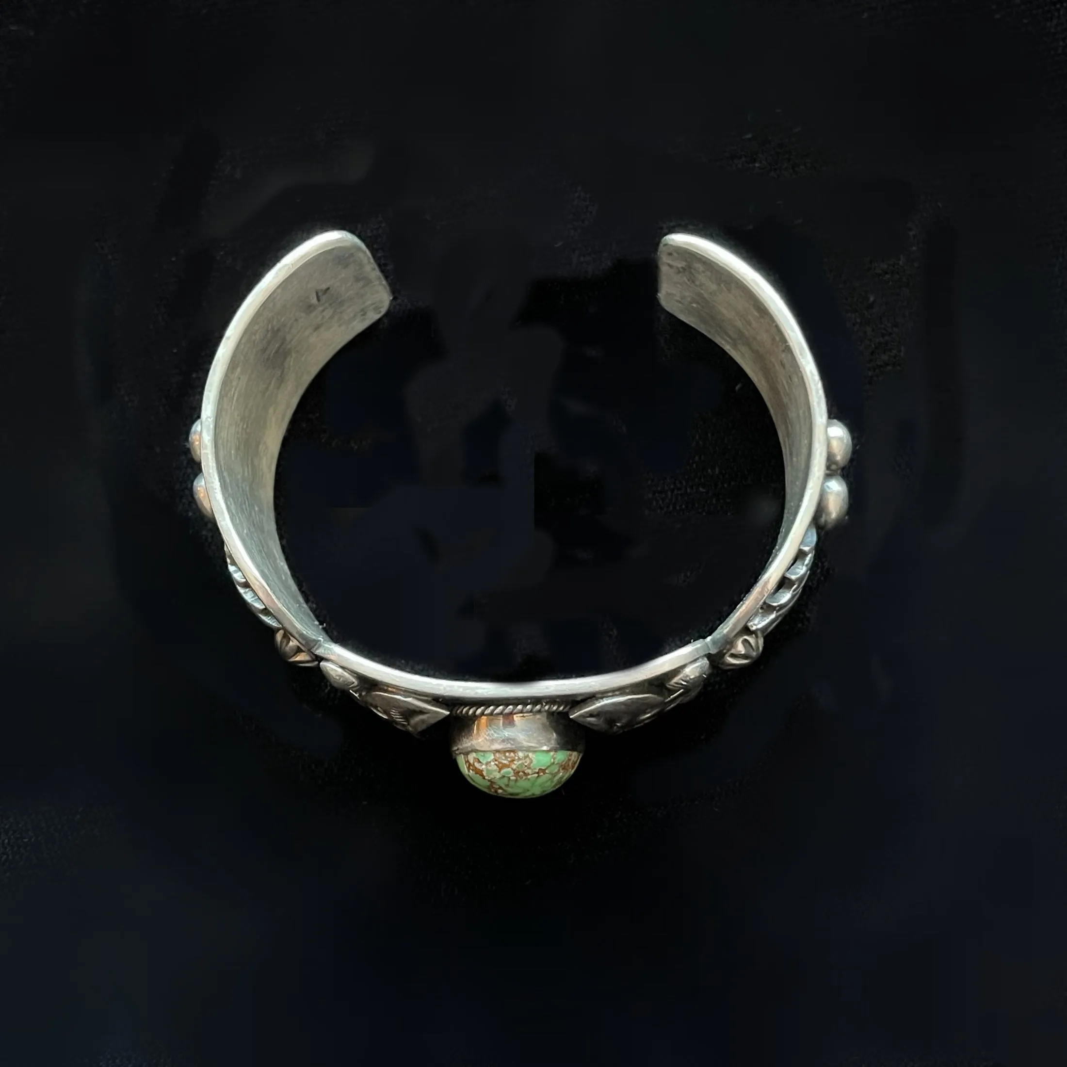 Paul Livingston Sterling Silver Navajo Cuff Bracelet, Carrico Lake Turquoise Native American Bracelet 67.3 G