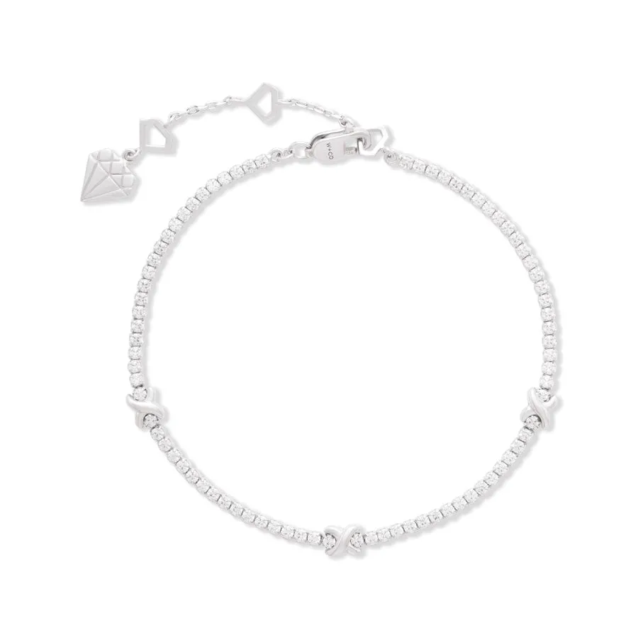 Pave 925 Sterling Silver Petite Tennis Bracelet