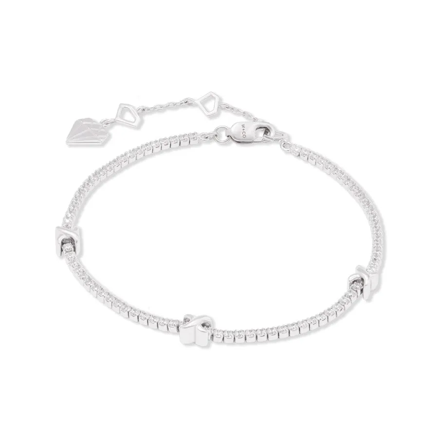 Pave 925 Sterling Silver Petite Tennis Bracelet