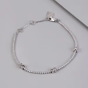 Pave 925 Sterling Silver Petite Tennis Bracelet