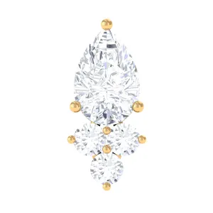 Pear and Round Moissanite Cluster Cartilage Earring