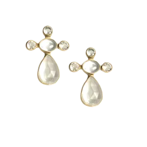 Pearl & Topaz Teardrop Earrings