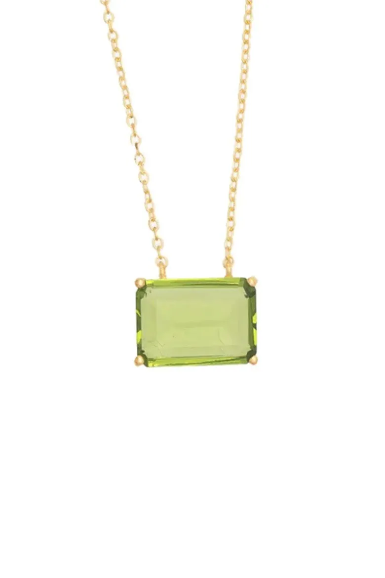Peridot Glass Pendant Necklace