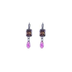 Petite Emerald Cut and Dangle Leverback Earrings in "Wildberry" *Preorder*