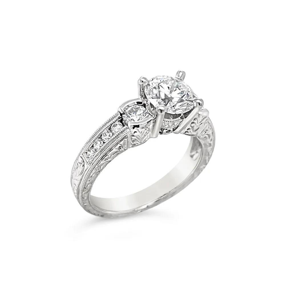 Platinum 1.68ctw Diamond Engagement Ring
