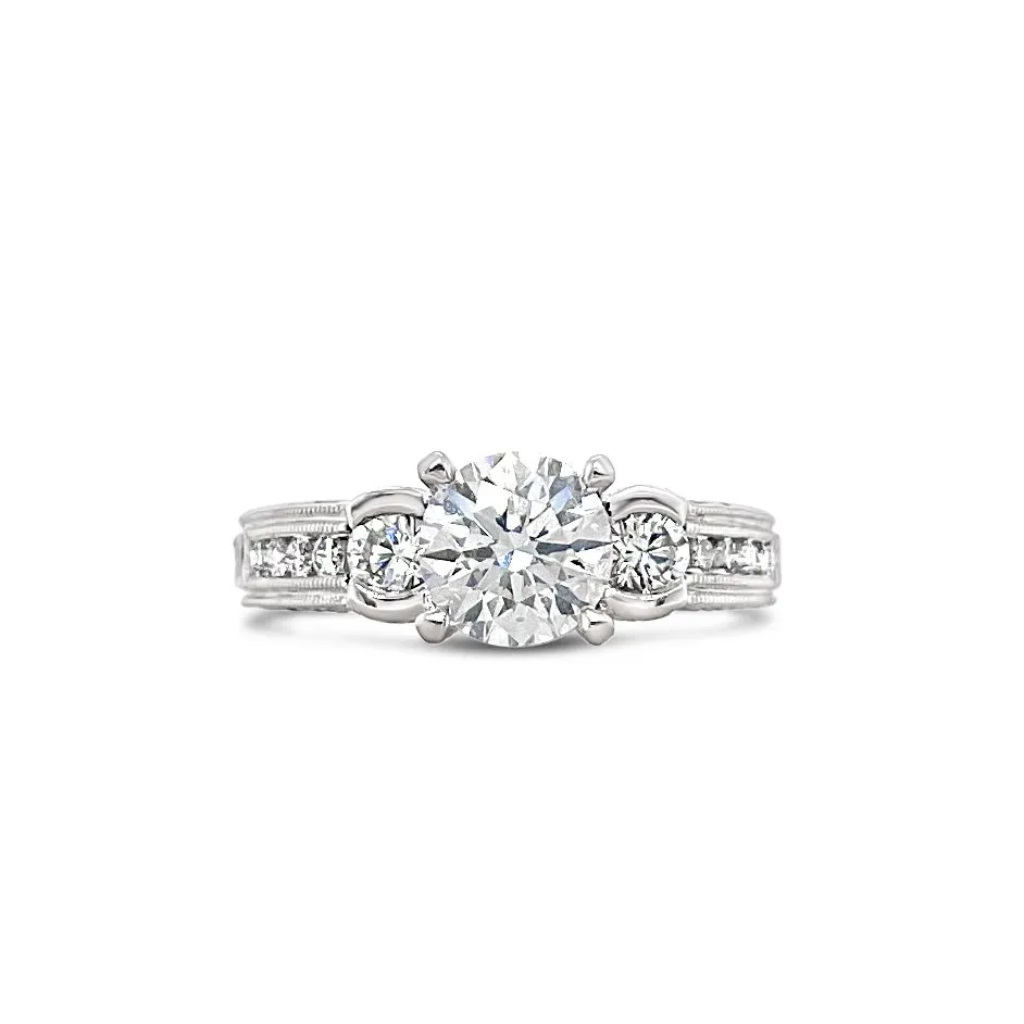 Platinum 1.68ctw Diamond Engagement Ring