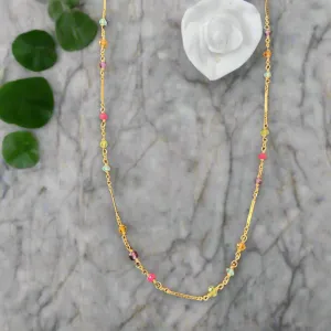 Pom Jewelry Mixed Gemstone Necklace Set In Gold Fill- PNMX6