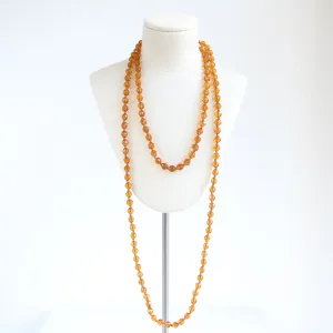 "Amber Glass" Vintage 1920's Hand Knotted Glass Bead Necklace