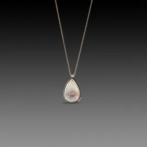 Rainbow Moonstone Teardrop Necklace