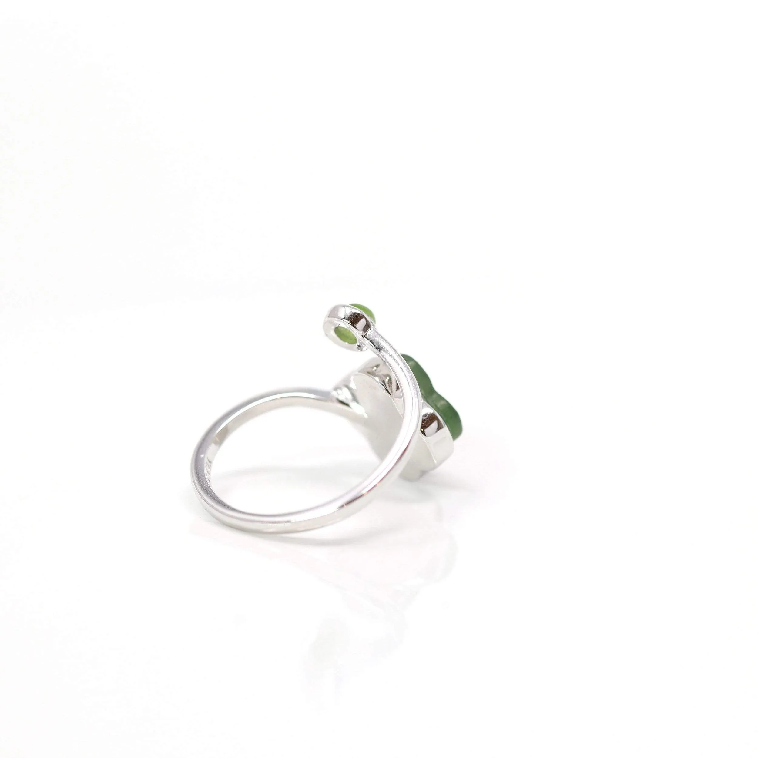 RealJade® "Lucky Four Leaf Clover" Sterling Silver Real Green Nephrite Jade Earrings