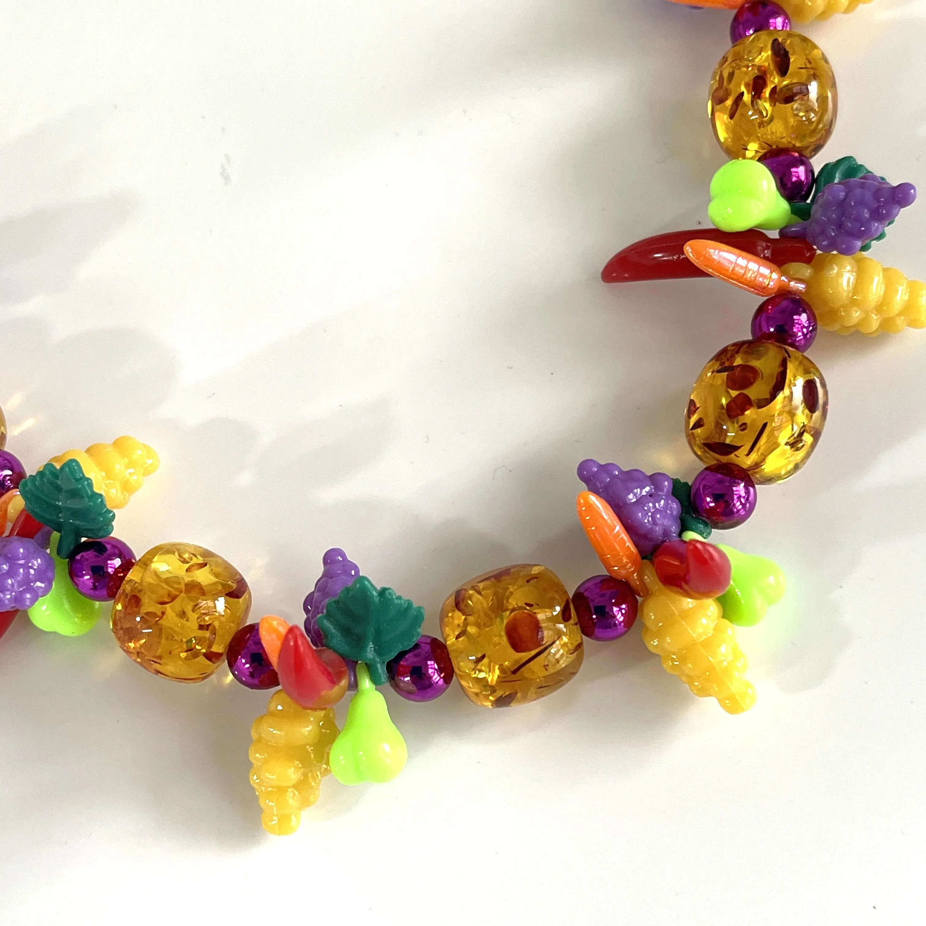 Retro Look Chilli & Fruit Necklace