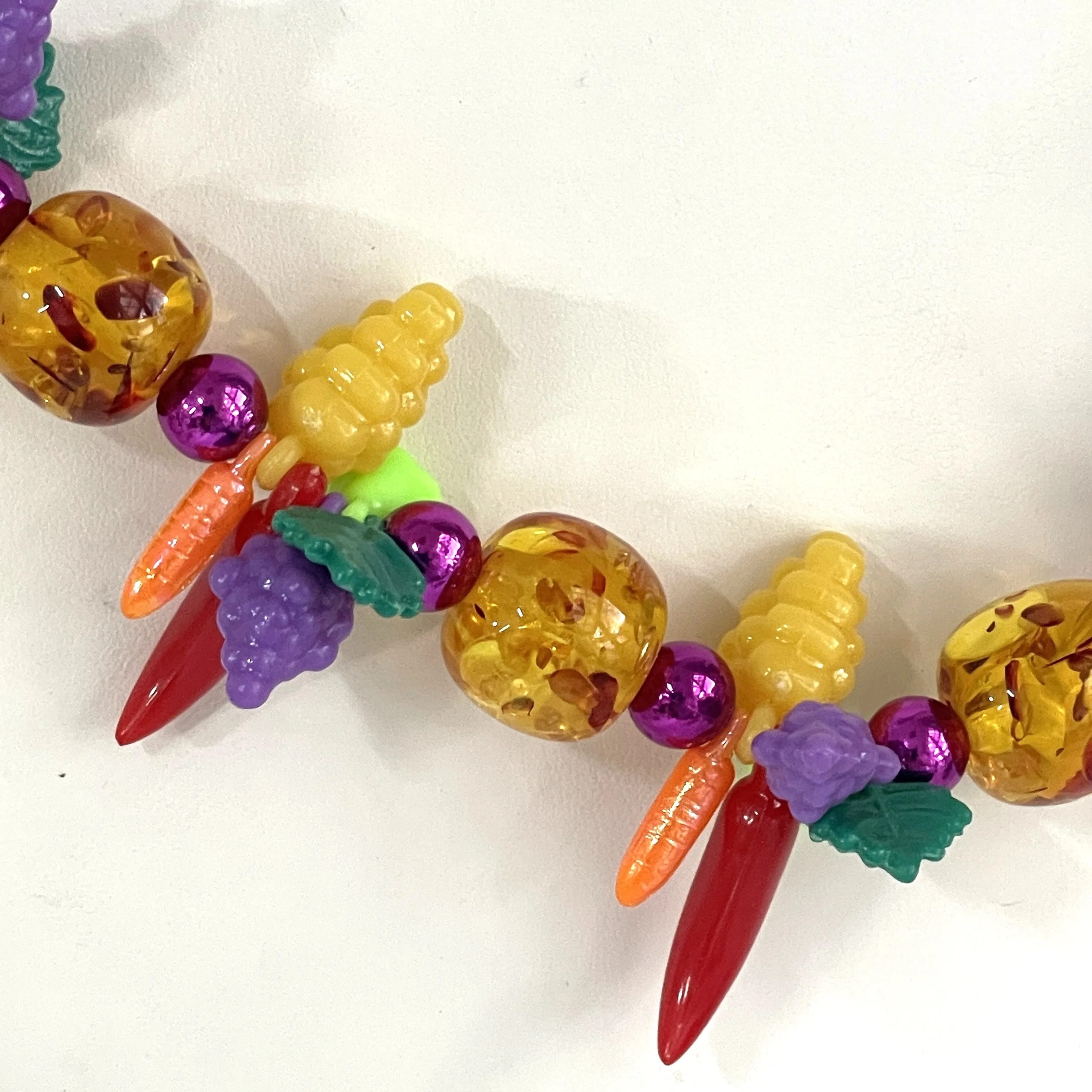 Retro Look Chilli & Fruit Necklace