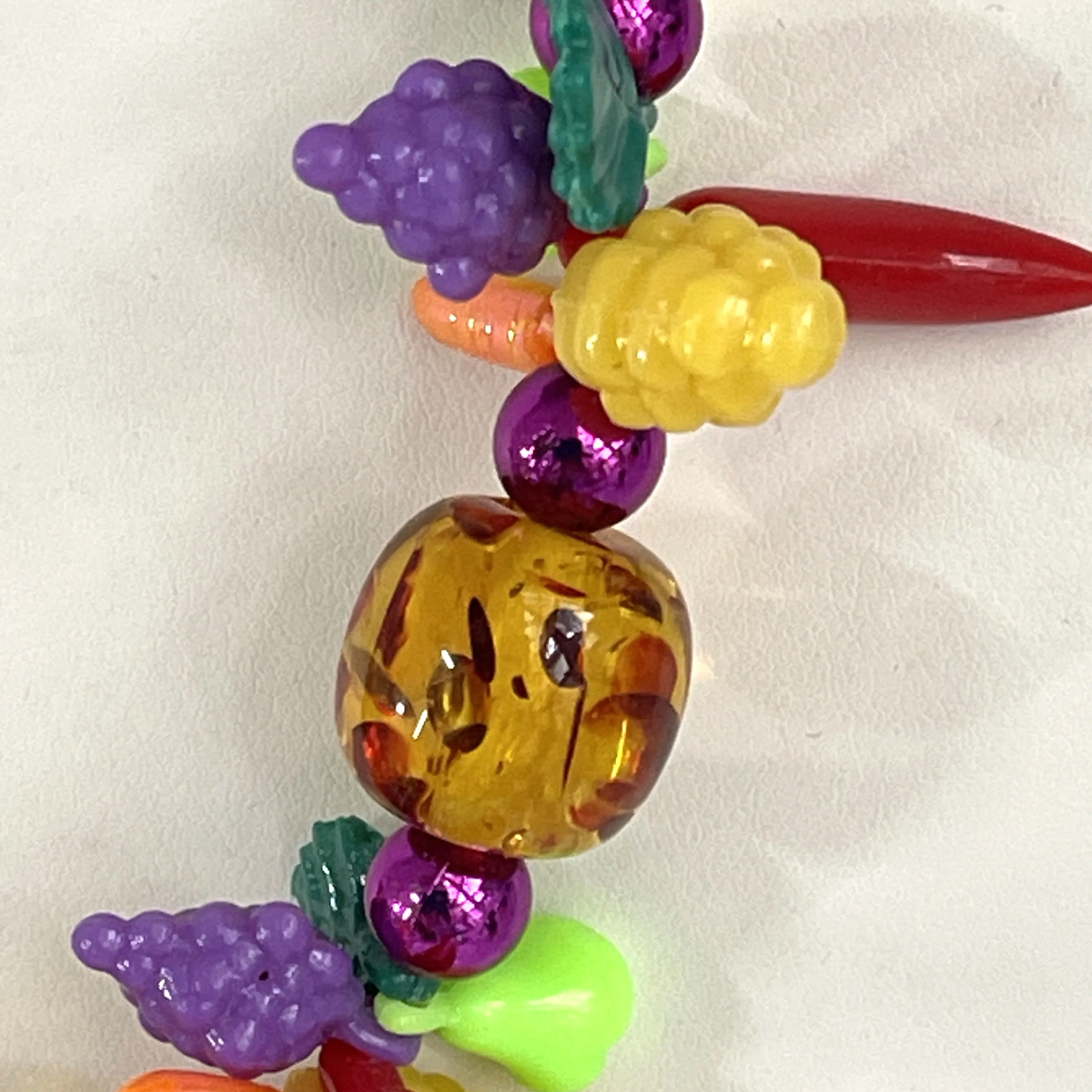 Retro Look Chilli & Fruit Necklace