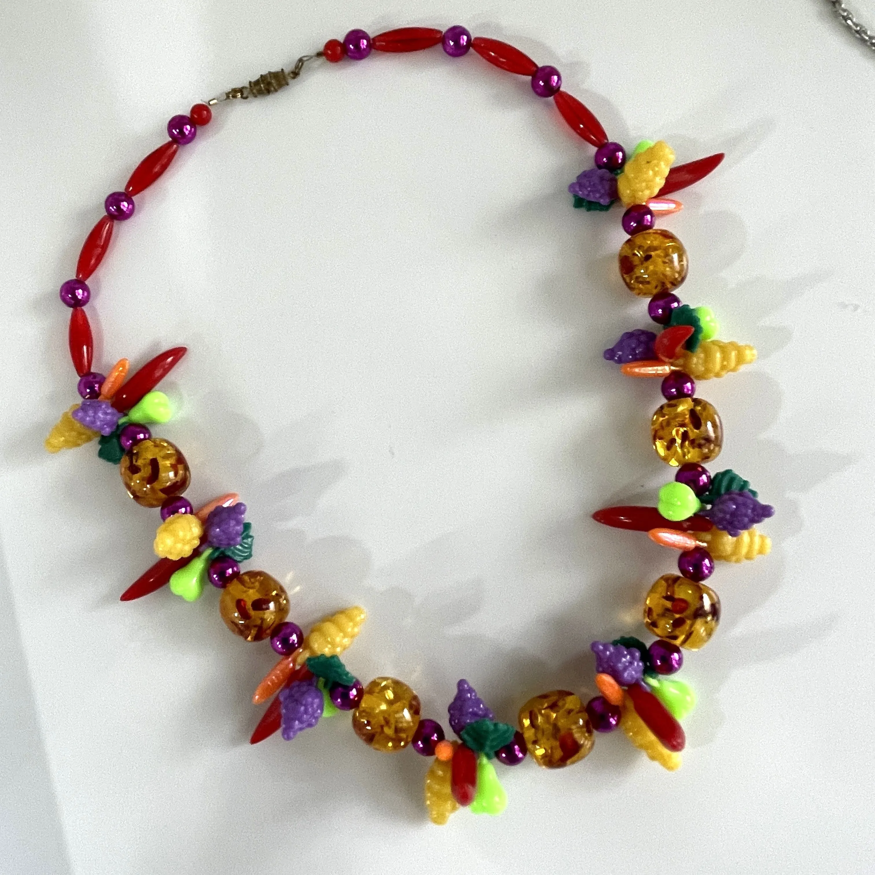 Retro Look Chilli & Fruit Necklace