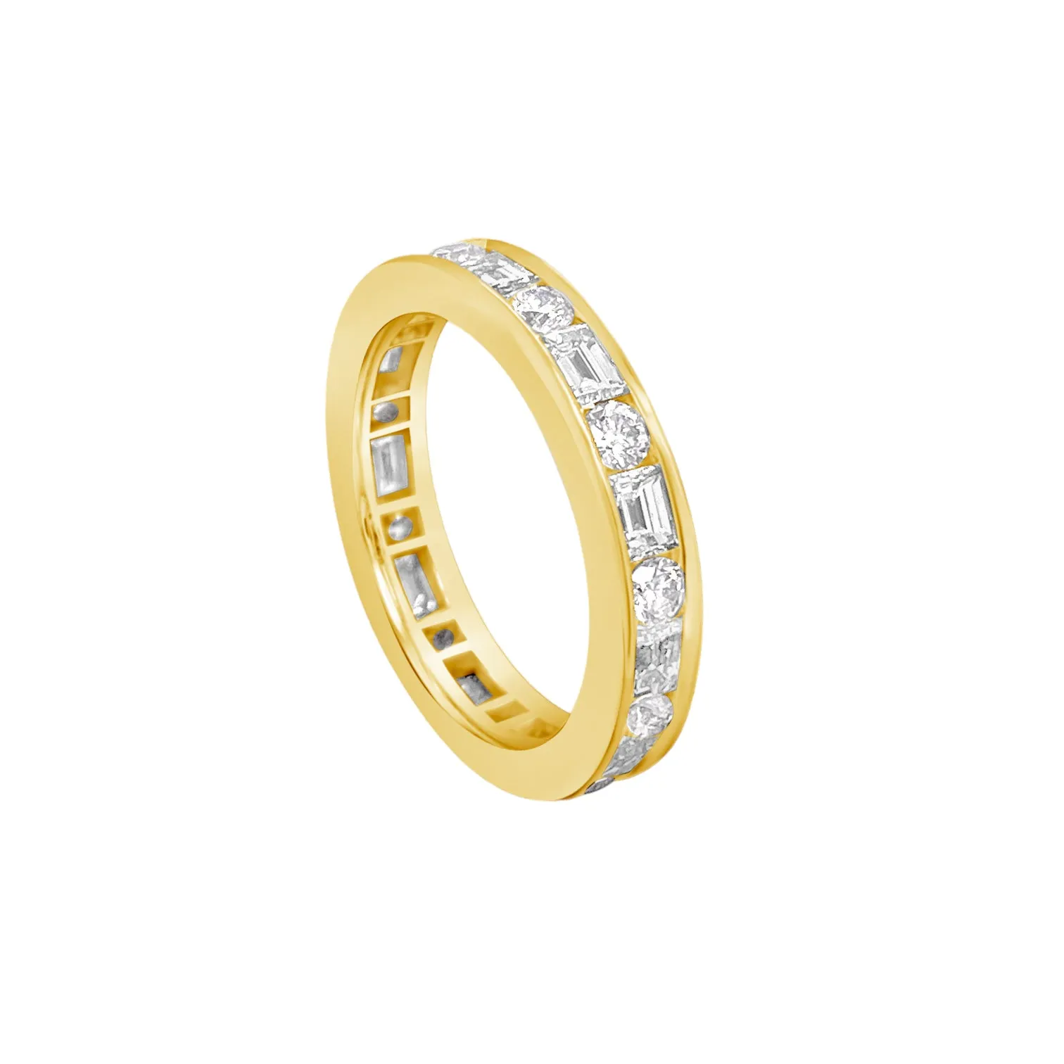 Round & Baguette Diamond Eternity Band
