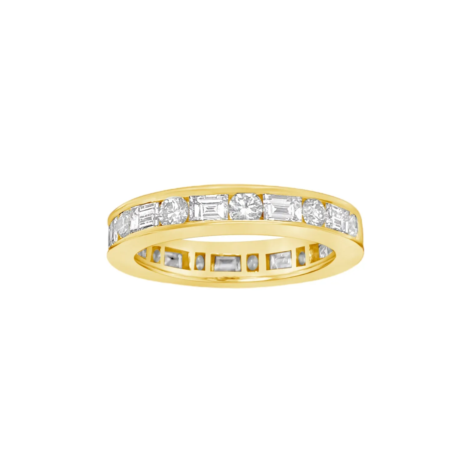Round & Baguette Diamond Eternity Band
