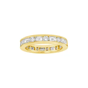 Round & Baguette Diamond Eternity Band