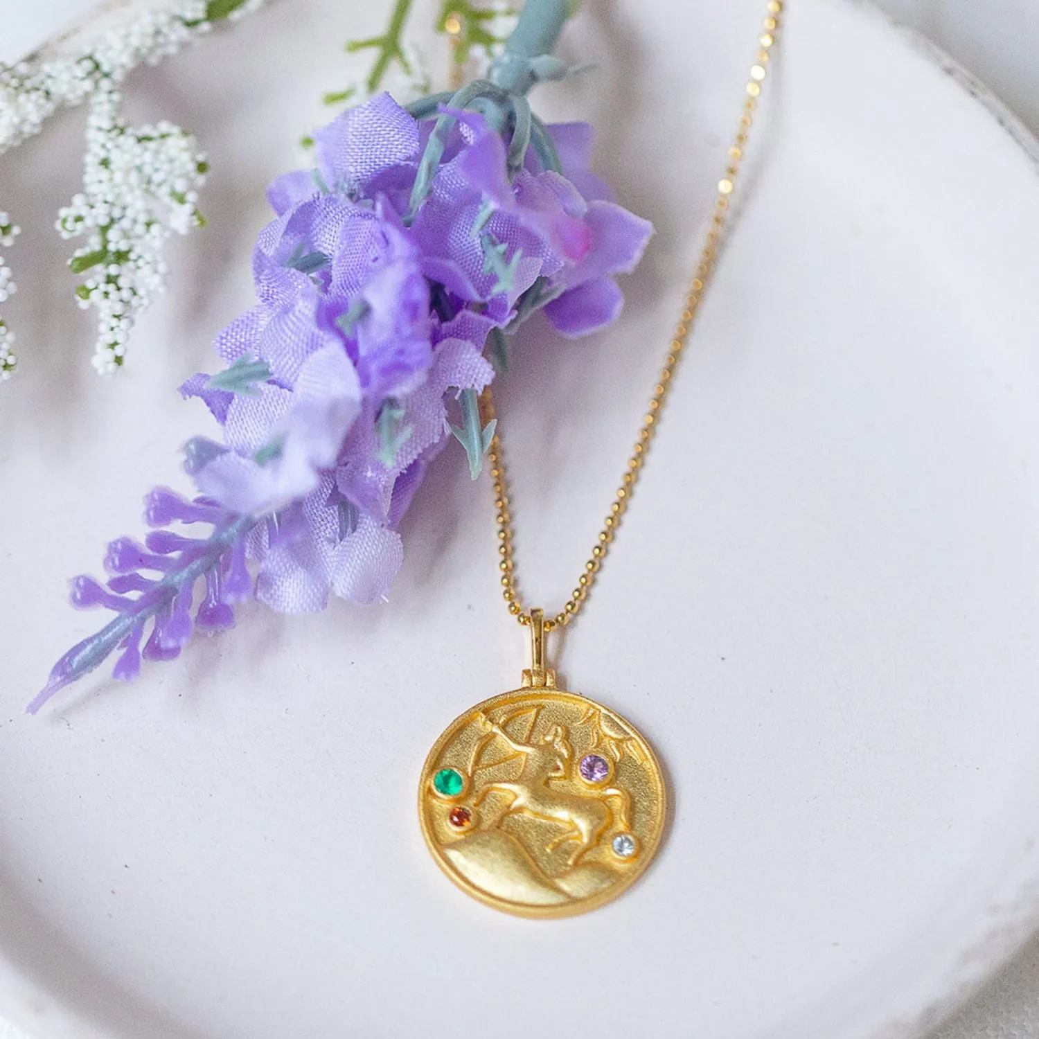 Sagittarius Zodiac Mantra Necklace