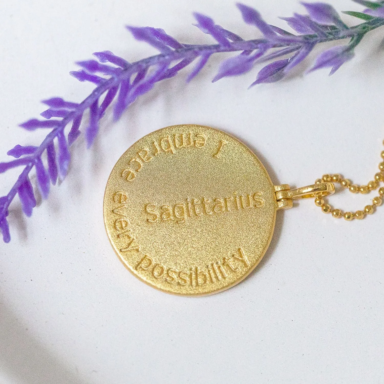 Sagittarius Zodiac Mantra Necklace