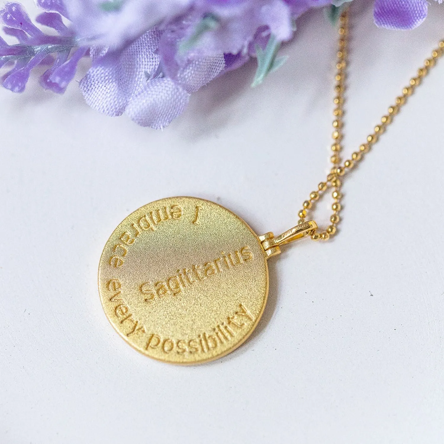 Sagittarius Zodiac Mantra Necklace