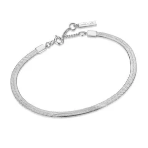Silver Flat Snake Chain Bracelet