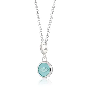 Silver Turquoise Eye Resin Capture Necklace