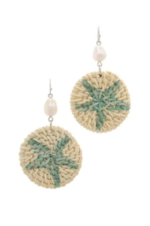 Starfish Print Circle Drop Earring