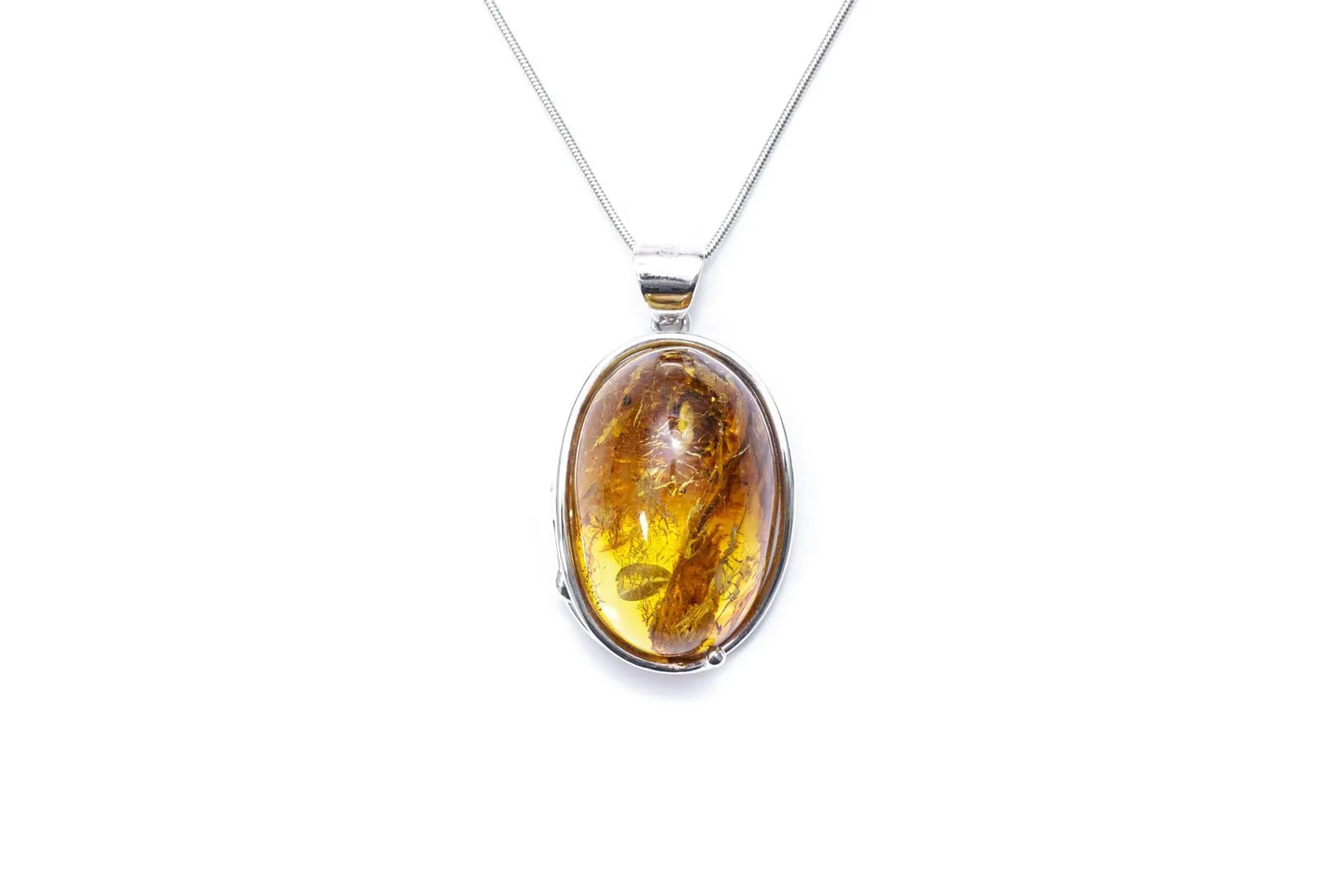 Statement Oval Amber Pendant