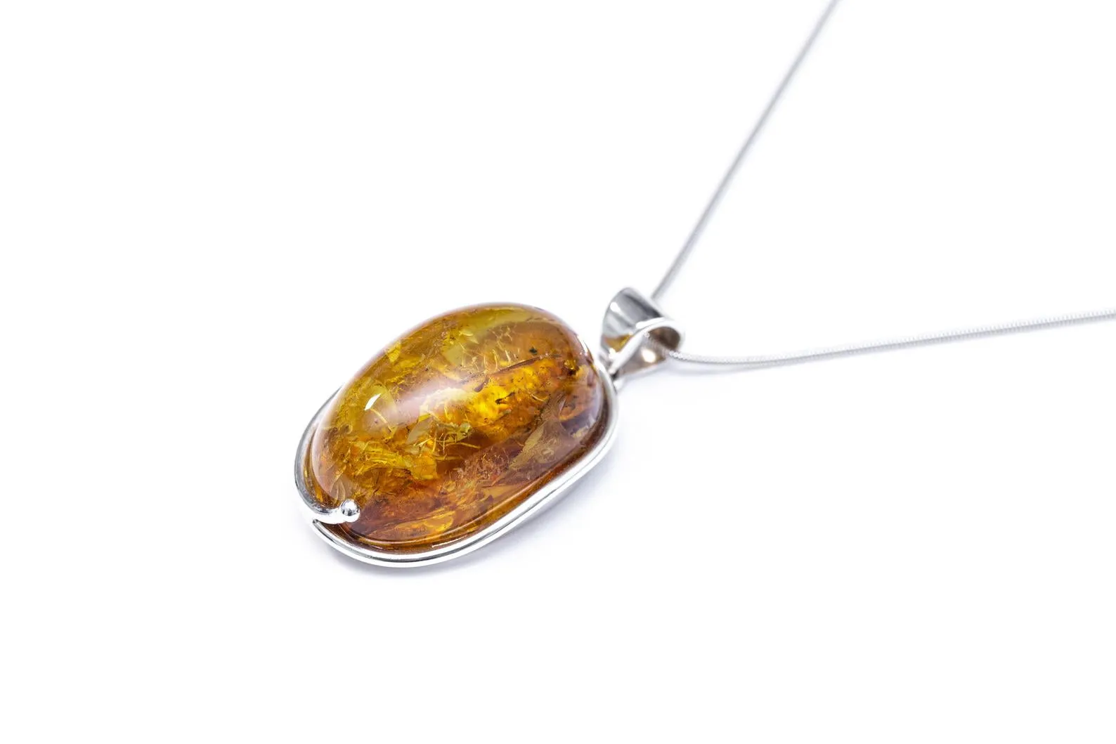 Statement Oval Amber Pendant