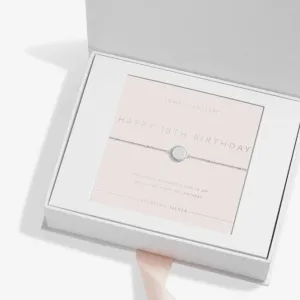 Sterling Silver 18th Birthday Disc Pave 16cm   3cm Bracelet JJS0009
