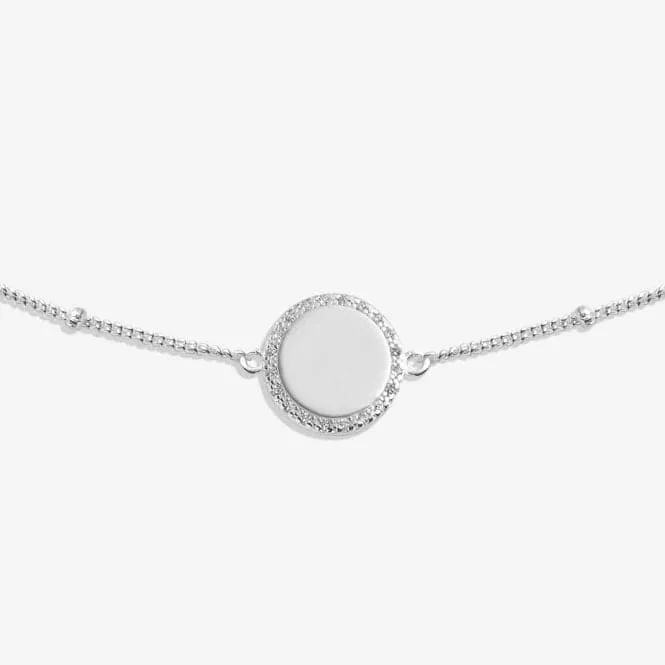 Sterling Silver 18th Birthday Disc Pave 16cm   3cm Bracelet JJS0009