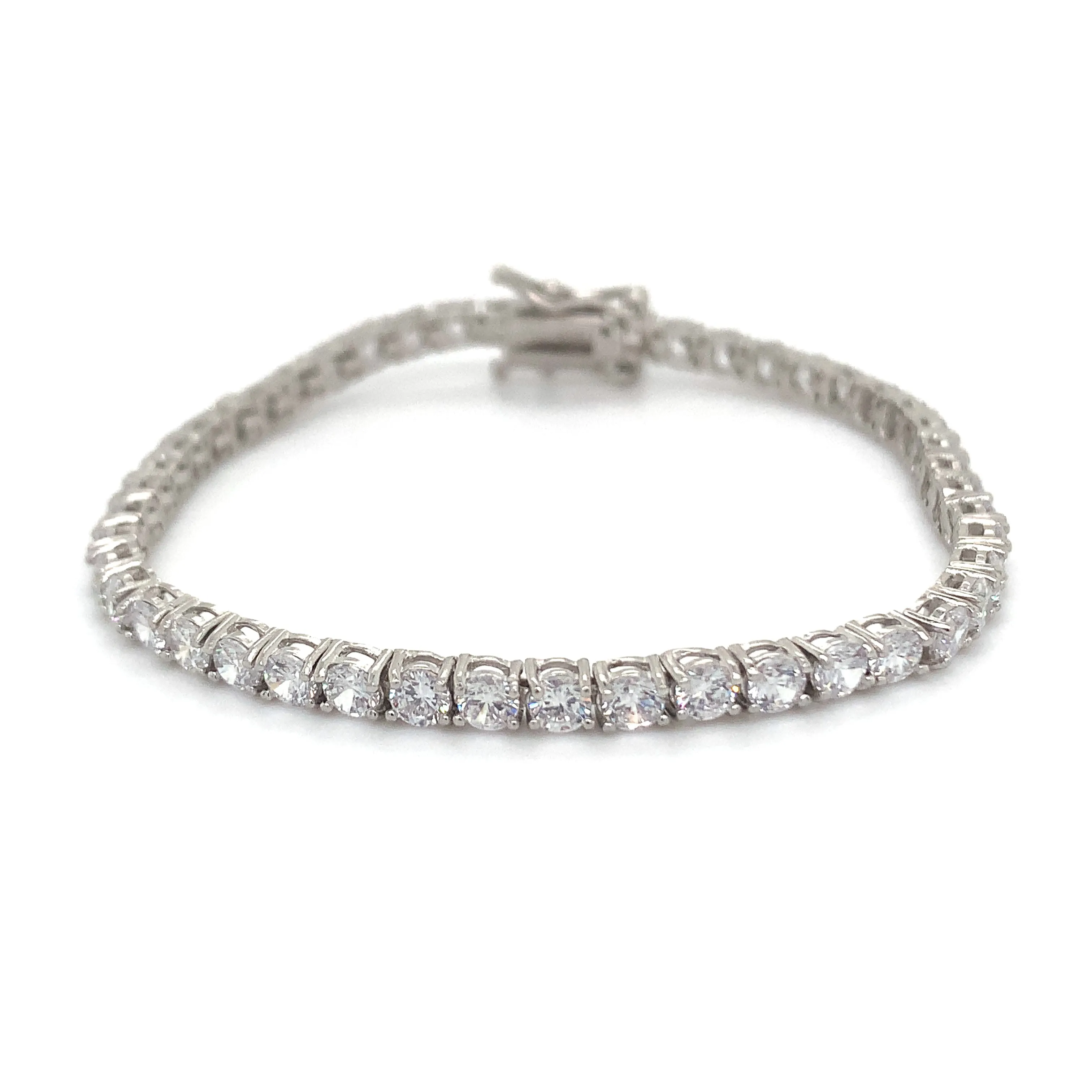 Sterling Silver Cz Tennis Bracelet
