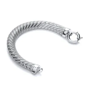 Sterling Silver Large Twist Mesh Bracelet