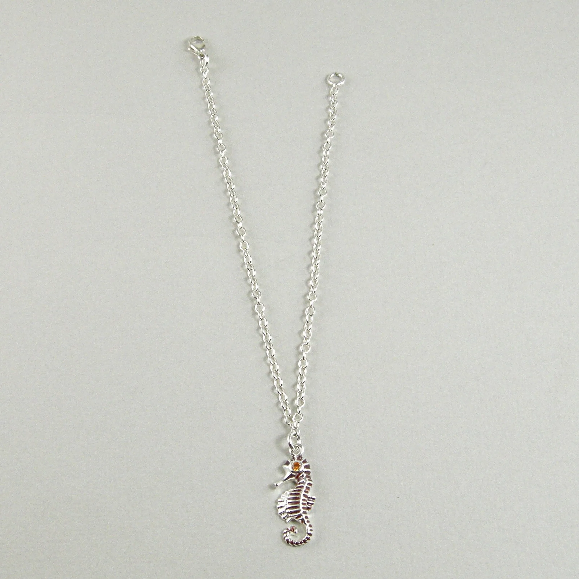 Sterling Silver Seahorse Anklet, Sea Creature Anklet