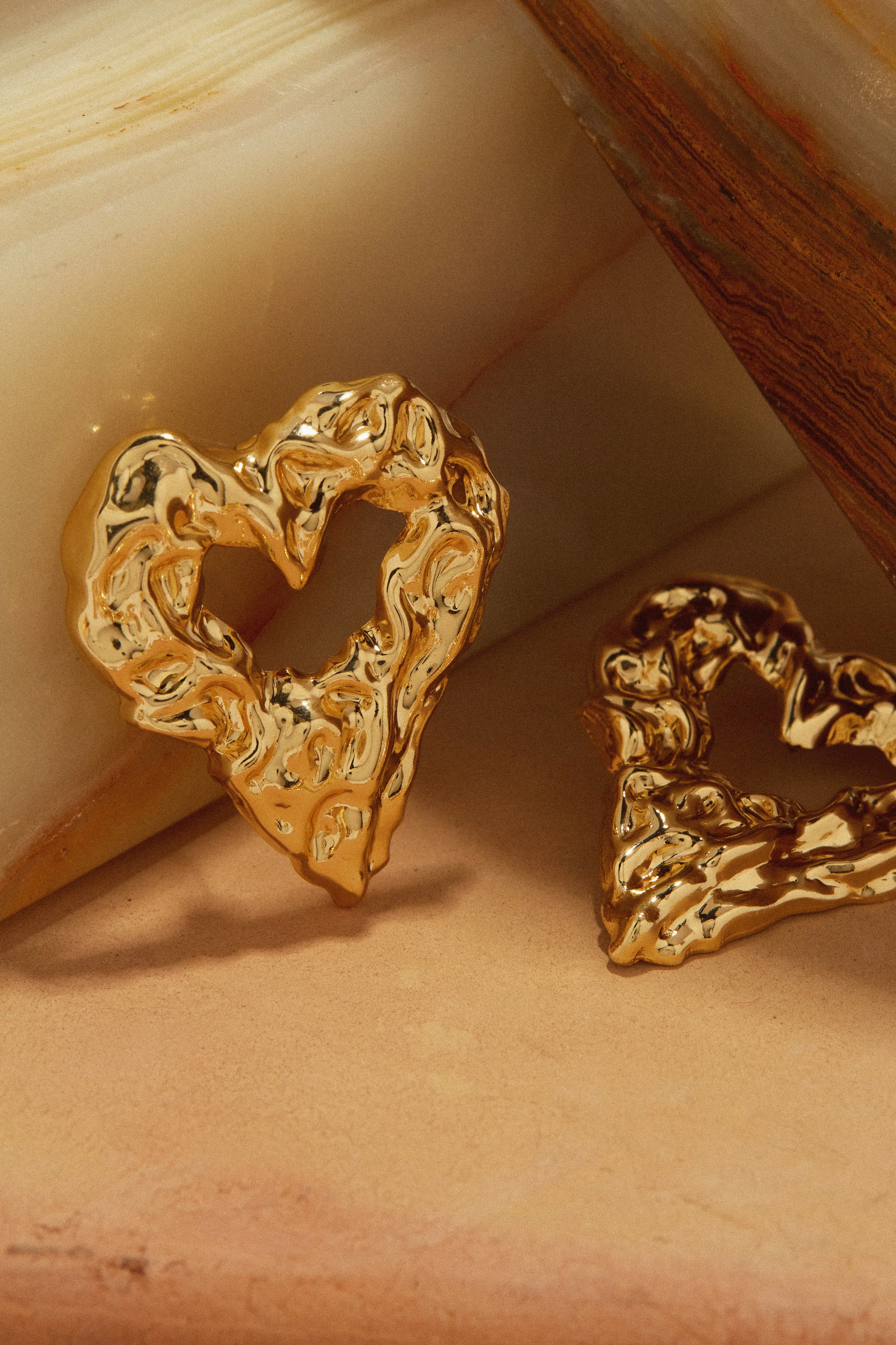 Summer Fling Statement Heart Earring - Gold