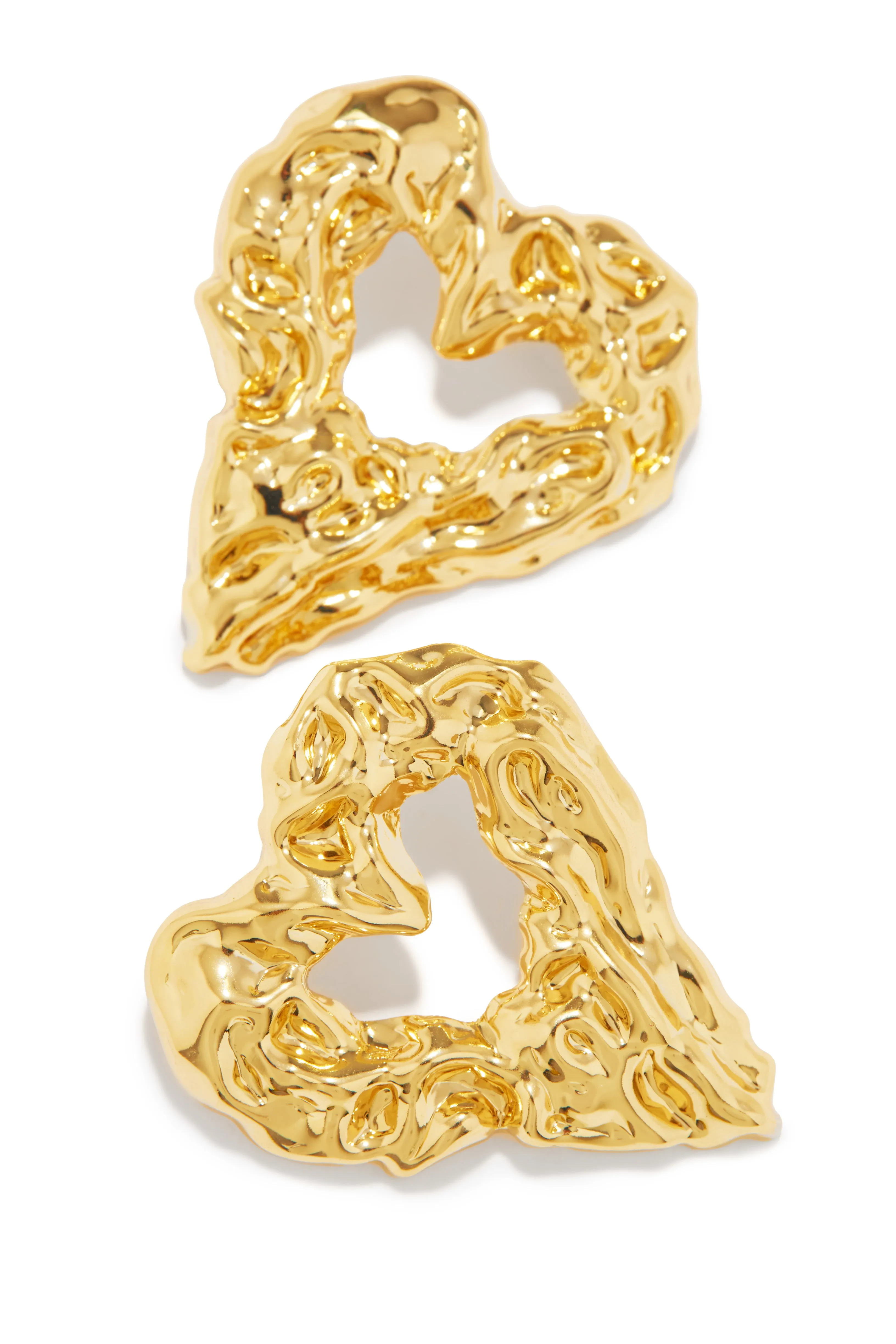 Summer Fling Statement Heart Earring - Gold