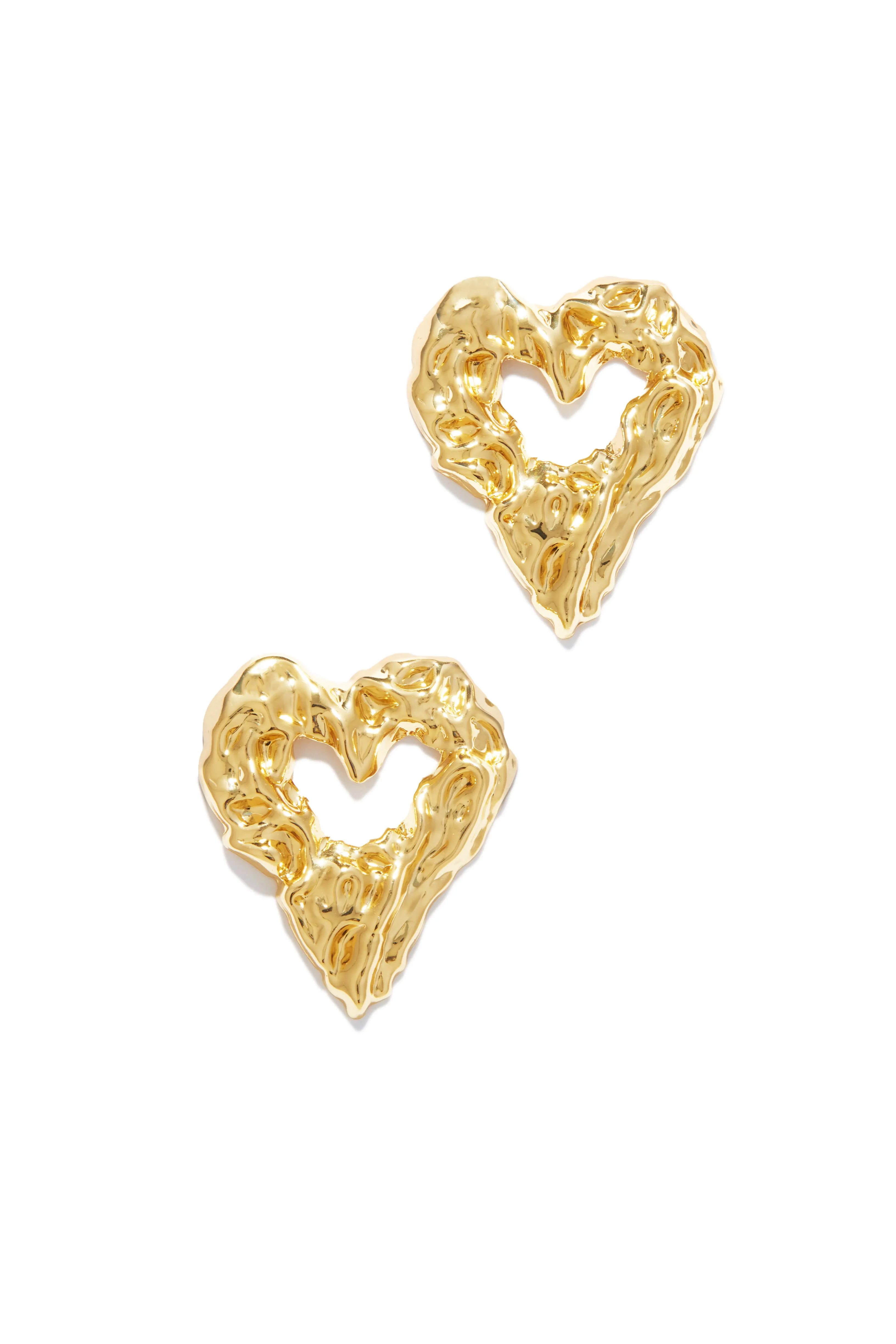 Summer Fling Statement Heart Earring - Gold