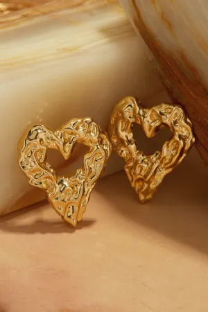 Summer Fling Statement Heart Earring - Gold