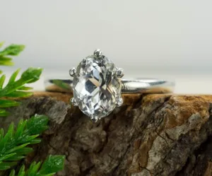 Topaz Sterling Silver Ring, Genuine Untreated Kenya Topaz