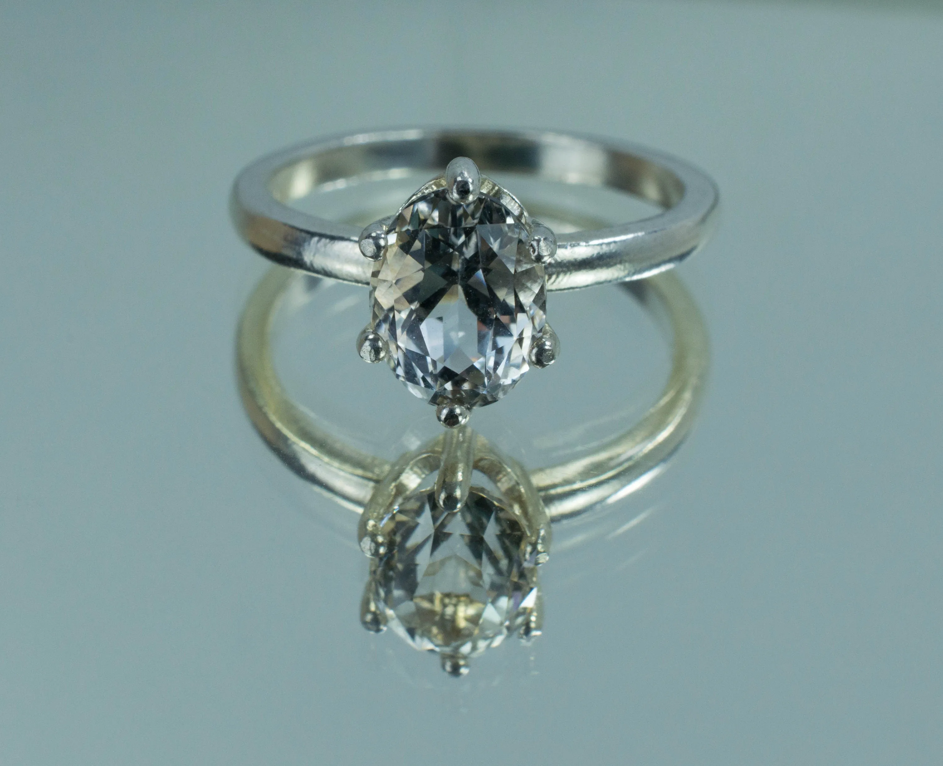 Topaz Sterling Silver Ring, Genuine Untreated Kenya Topaz