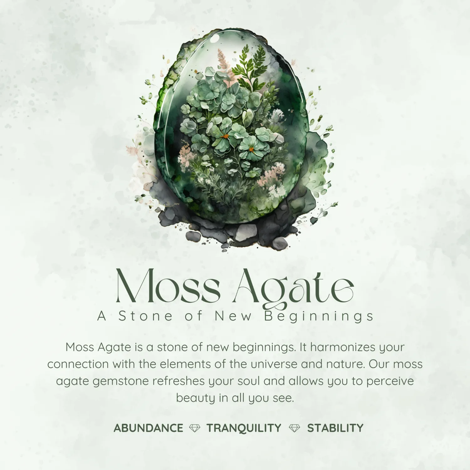 Trellis Moss Agate Earrings (Yellow Gold)