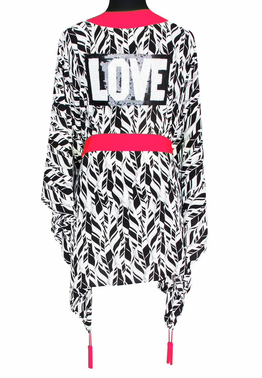 Tulum – Feathers Kimono Love (Neon Coral)