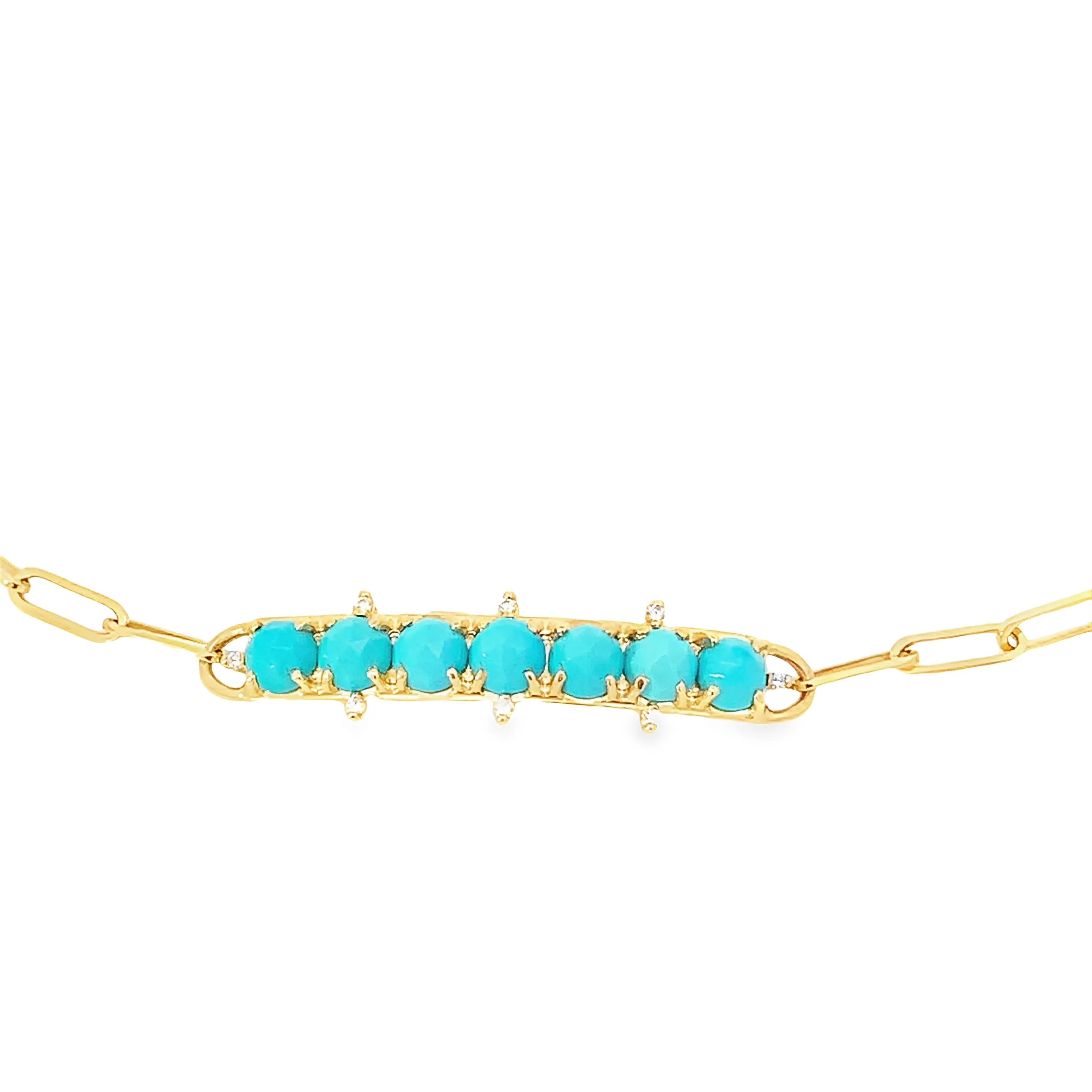 Turquoise and Diamond Bar Bracelet - custom order