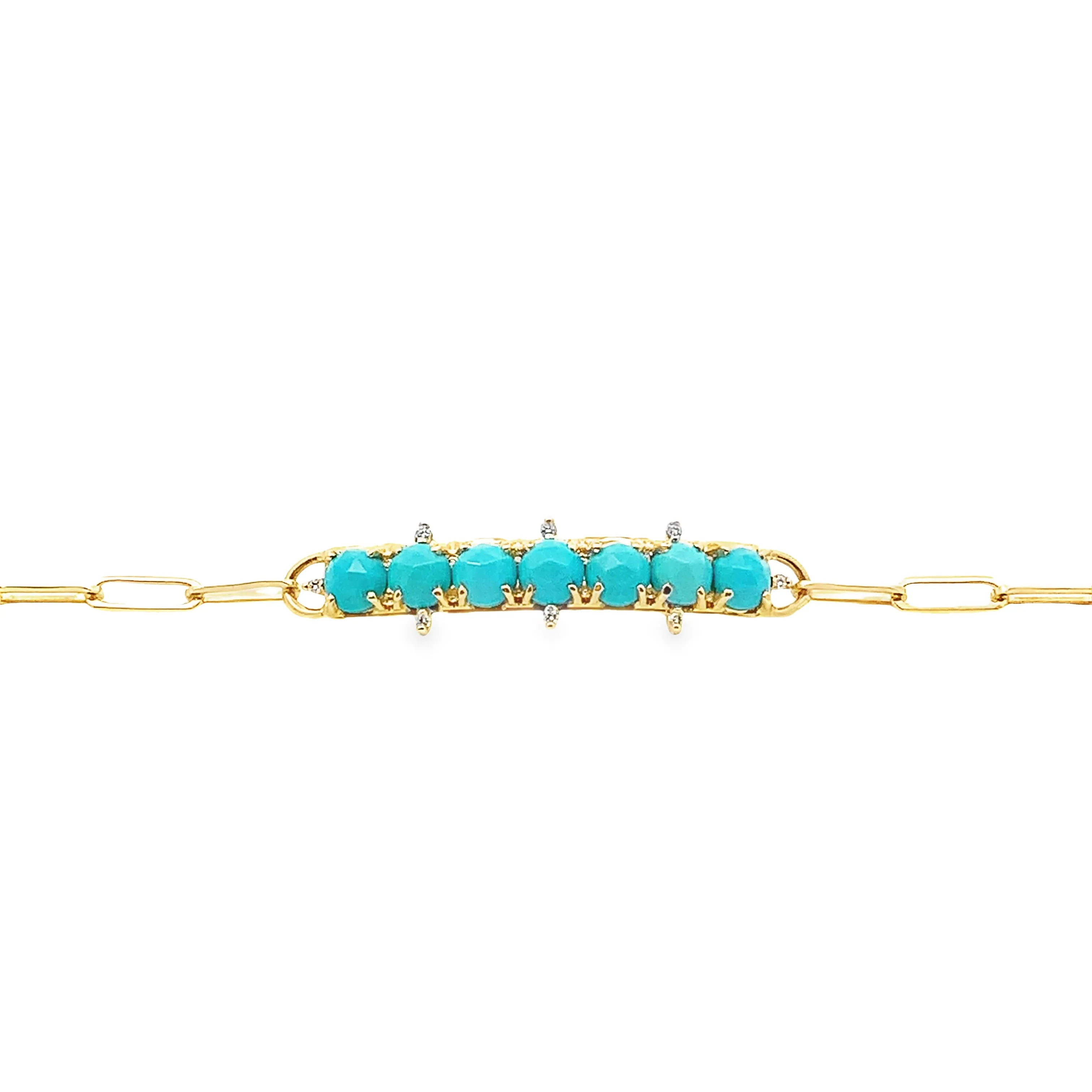 Turquoise and Diamond Bar Bracelet - custom order