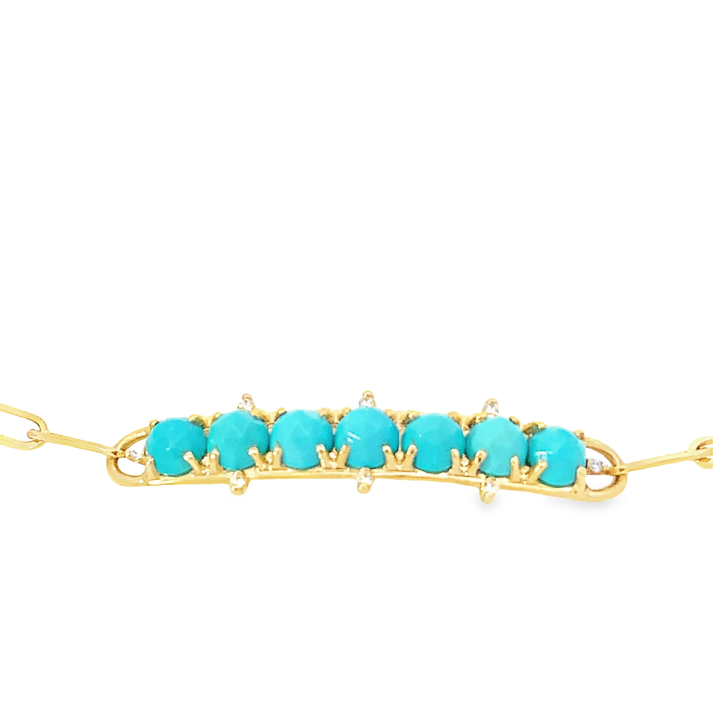 Turquoise and Diamond Bar Bracelet - custom order