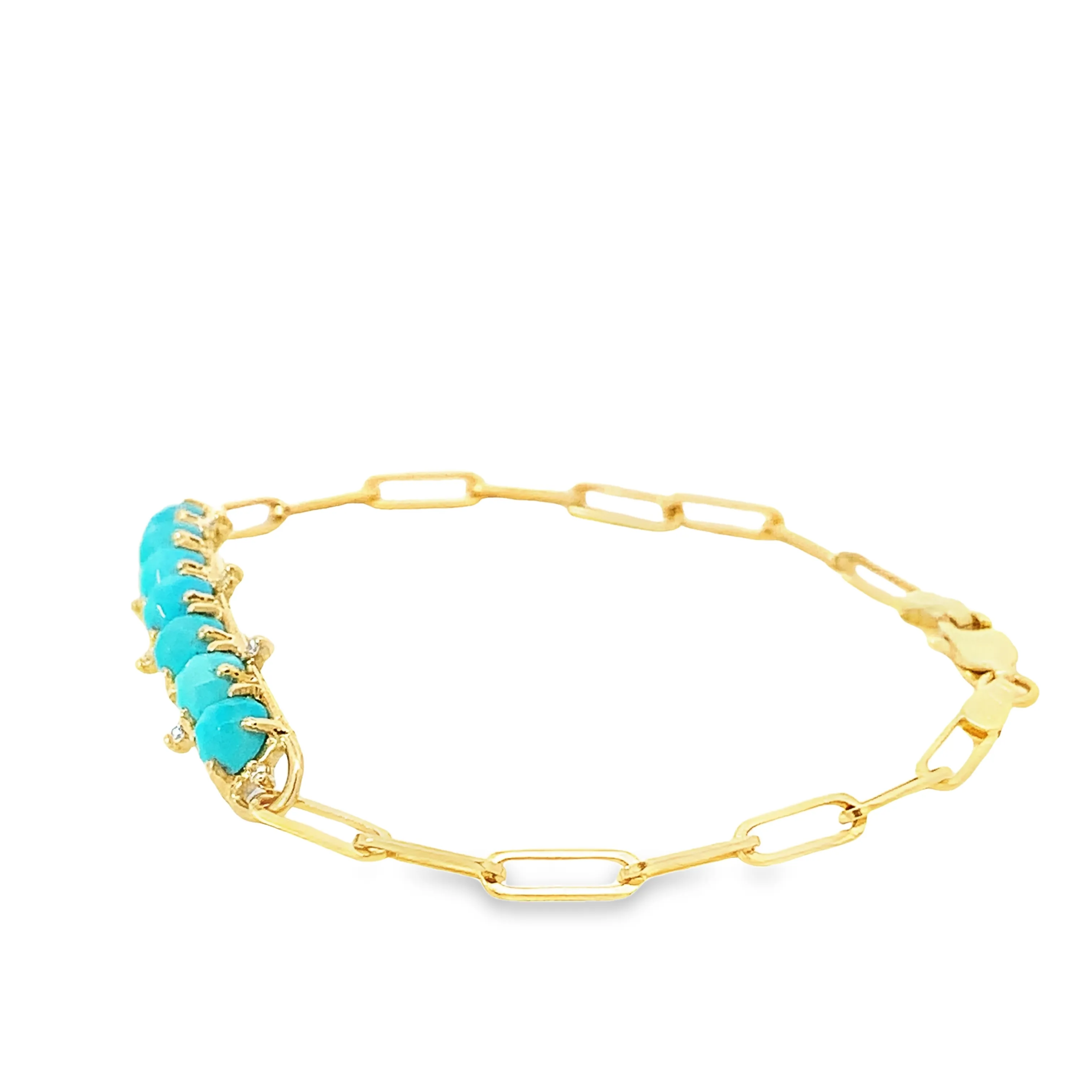 Turquoise and Diamond Bar Bracelet - custom order
