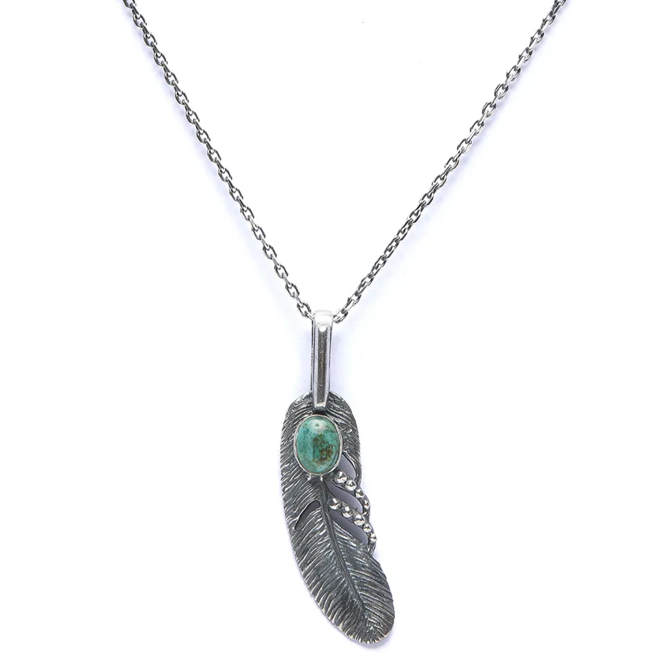 Turquoise Feather Necklace